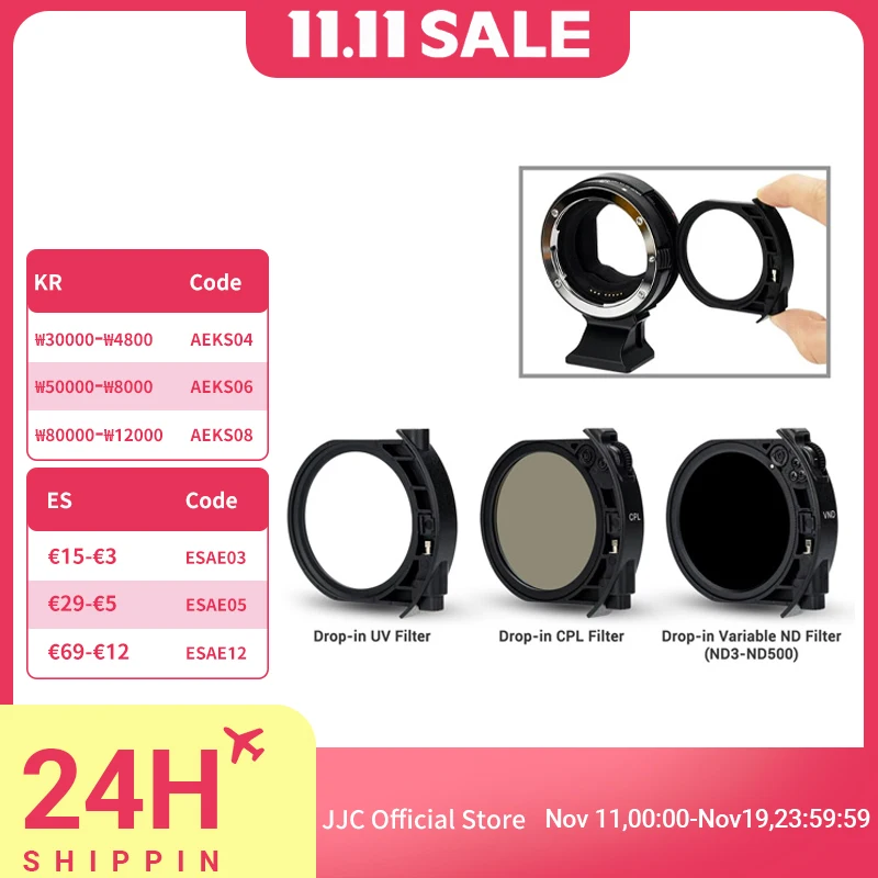 JJC EF-EOS R Auto Focus Lens Mount Adapter W UV VND CPL Filter for Canon EF/EF-S Mount Lenses to R50 R R5 Mark II R6 R7 R8 R10
JJC EF-EOS R Auto Focus Lens Mount Adapter W UV VND CPL Filter for Canon EF/EF-S Mount Lenses to R50 R R5 Mark II R6 R7 R8 R10
