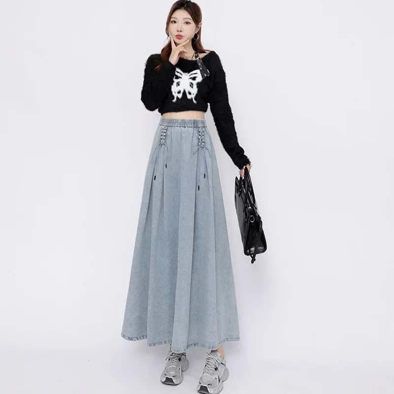 TFETTERS Brand 2025 Autumn Retro A Line Denim Skirts Women Solid Color Casual Maxi Denim Skirts Woman Faldas Para Mujeres
TFETTERS Brand 2025 Autumn Retro A Line Denim Skirts Women Solid Color Casual Maxi Denim Skirts Woman Faldas Para Mujeres