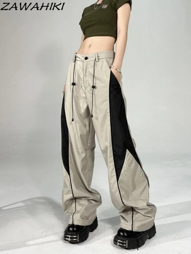 ZAWAHIKI American Loose Casual Cargo Pants New Arrive High Waist Drawstring Patchwork Contrast Color Wide Leg Trousers Women
ZAWAHIKI American Loose Casual Cargo Pants New Arrive High Waist Drawstring Patchwork Contrast Color Wide Leg Trousers Women