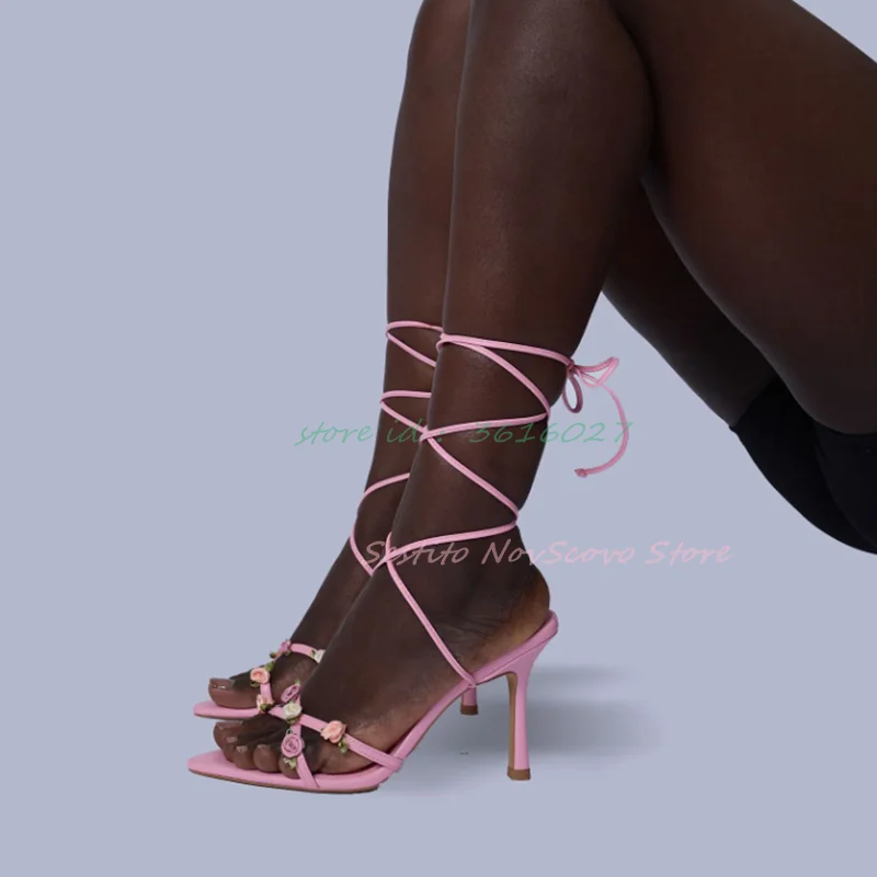 Lace Up Flower Sandals Open Toe Cross Straps Ankle Lace Up Stiletto Sexy Women Dress Party Single Shoes Shallow Comfort Heels
Lace Up Flower Sandals Open Toe Cross Straps Ankle Lace Up Stiletto Sexy Women Dress Party Single Shoes Shallow Comfort Heels