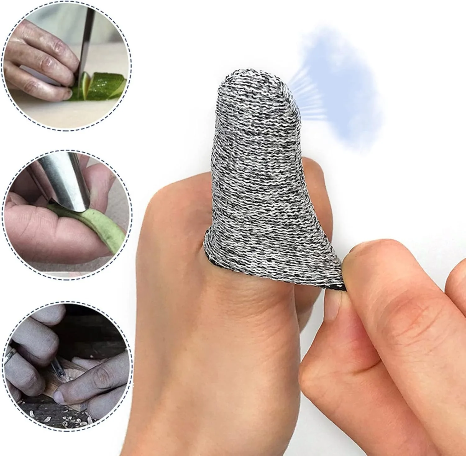 Reusable Anti-Slip Cut Resistant Finger Sleeves Set of 10, Protective Finger Cots Covers, Multipurpose Guards for Kitchen Prep, Sculpting & Industrial Work
Reusable Anti-Slip Cut Resistant Finger Sleeves Set of 10, Protective Finger Cots Covers, Multipurpose Guards for Kitchen Prep, Sculpting & Industrial Work