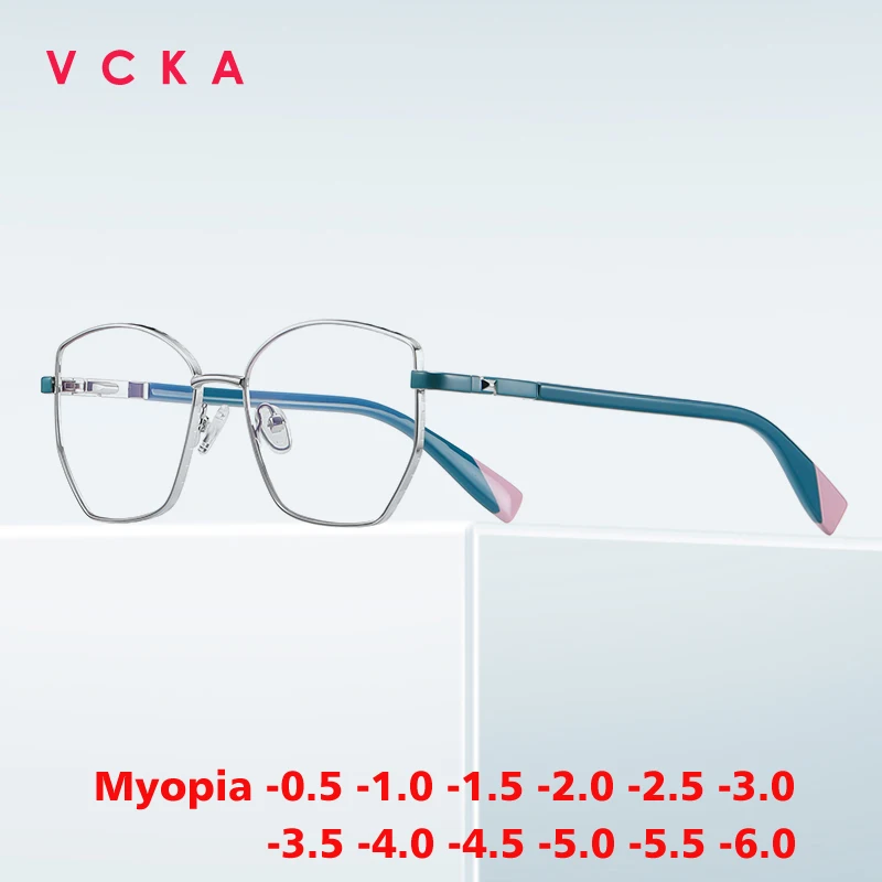 VCKA Anti Blue Light Cat Eye Myopia Glasses Frame Alloy Women Optics Prescription Discoloration Spring Leg Eyewear -0.50 TO -10
VCKA Anti Blue Light Cat Eye Myopia Glasses Frame Alloy Women Optics Prescription Discoloration Spring Leg Eyewear -0.50 TO -10