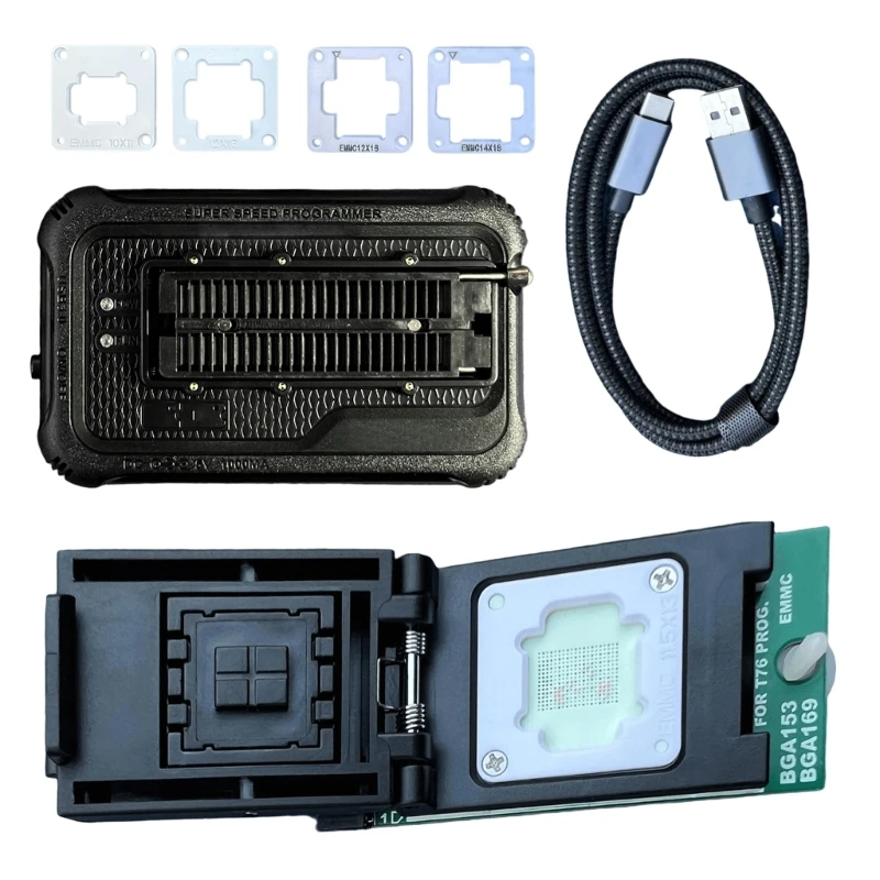 T76 USB3.0 Programmer BGA153/BGA169 Adapter for EEPROM NOR NAND EMMC with BGA153 BGA169 Adapter F19E
T76 USB3.0 Programmer BGA153/BGA169 Adapter for EEPROM NOR NAND EMMC with BGA153 BGA169 Adapter F19E