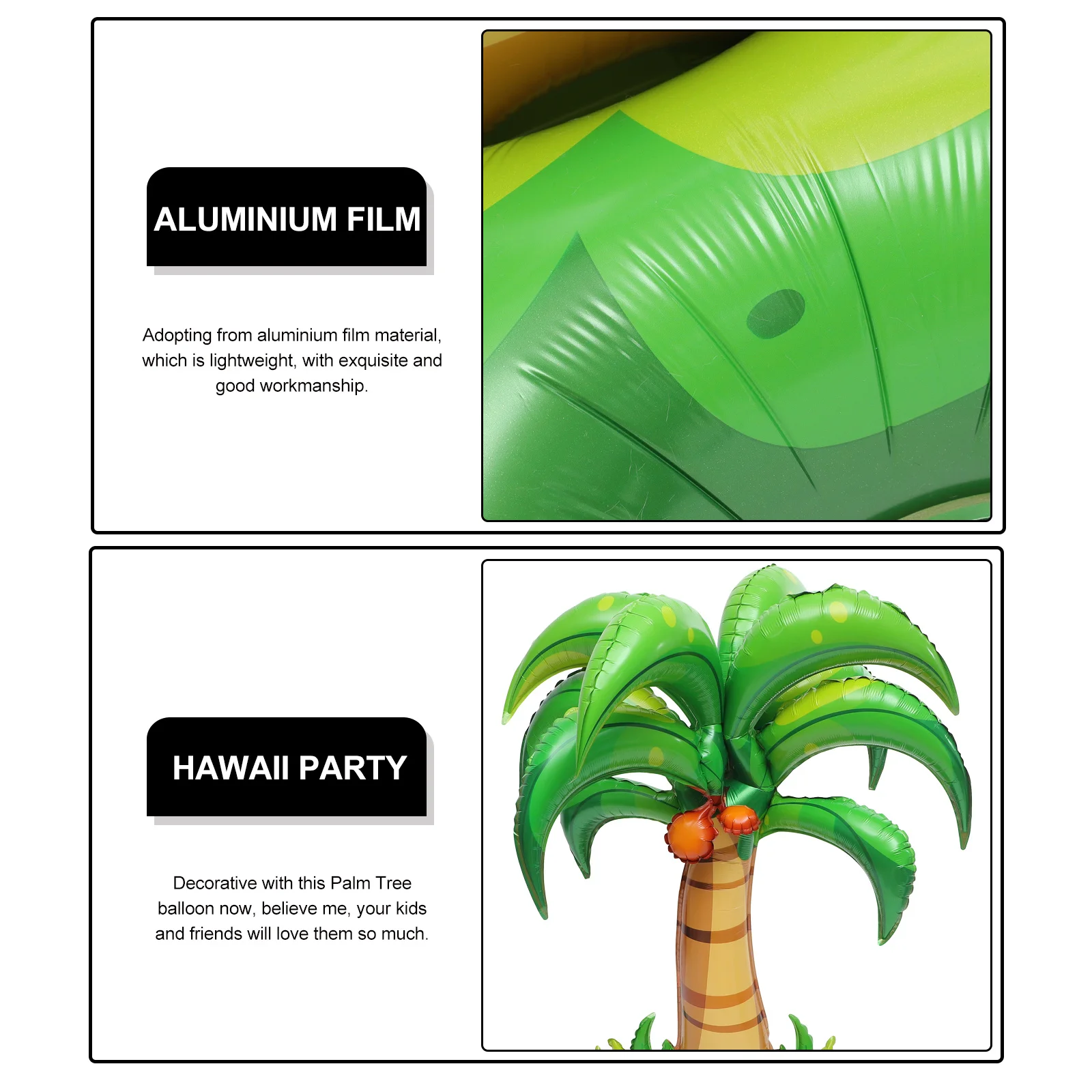 Coconut Palm Foil Balloon 3D Inflatable Cartoon Tree Shaped Aluminum Balloon for Summer Party Hawaii Theme Decoration Ornament
Coconut Palm Foil Balloon 3D Inflatable Cartoon Tree Shaped Aluminum Balloon for Summer Party Hawaii Theme Decoration Ornament