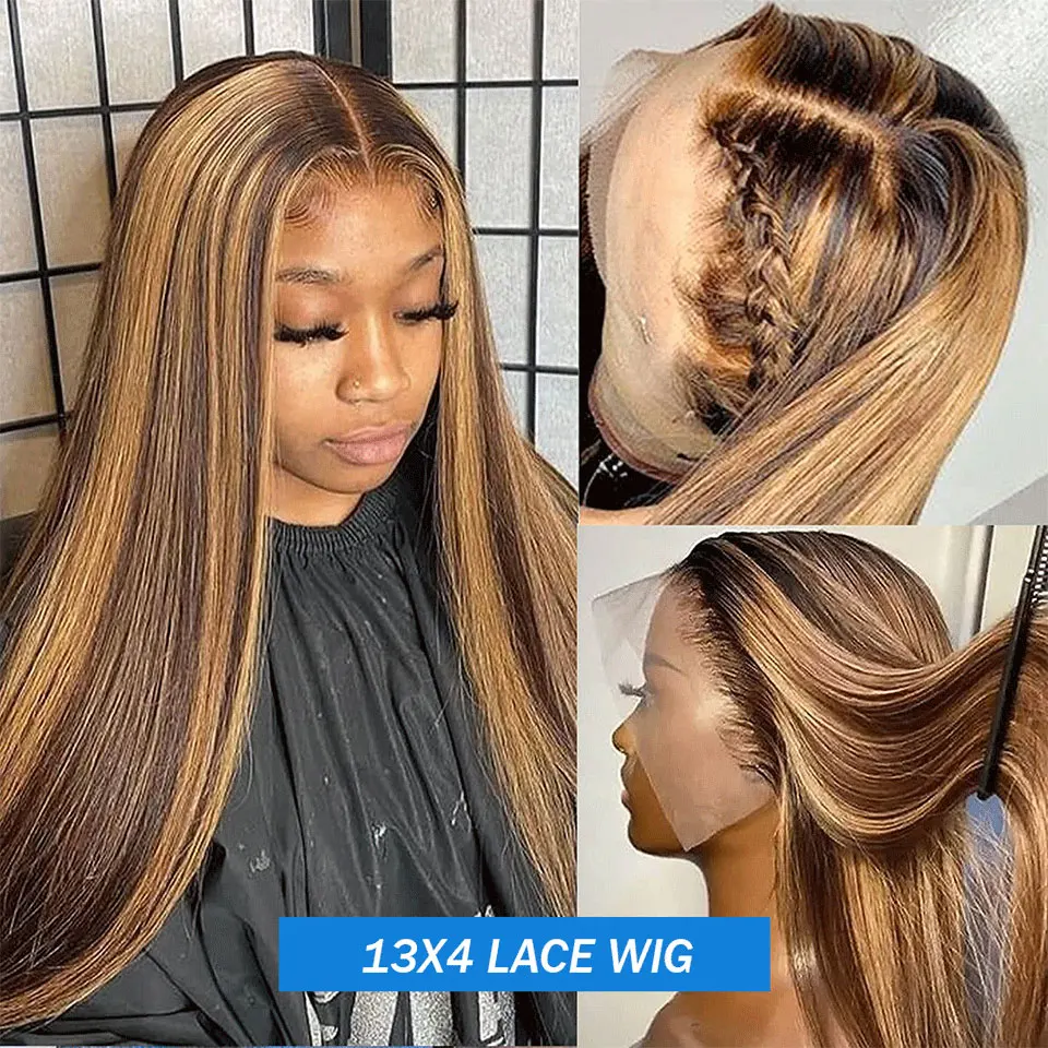 High Quality Transparent Lace Frontal Wigs Highlight Brown Long Straight 200 Density Brazilian Colored Human Hair Wig For Women
High Quality Transparent Lace Frontal Wigs Highlight Brown Long Straight 200 Density Brazilian Colored Human Hair Wig For Women
