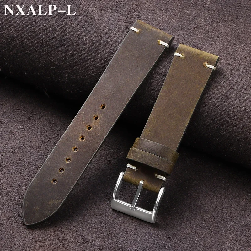 Vintage Oil Wax Leather Watch Band 18mm 20mm 21mm 22mm Handmade Stitching Cowhide Strap for Omega for Seiko Smartwatch Wristband
Vintage Oil Wax Leather Watch Band 18mm 20mm 21mm 22mm Handmade Stitching Cowhide Strap for Omega for Seiko Smartwatch Wristband