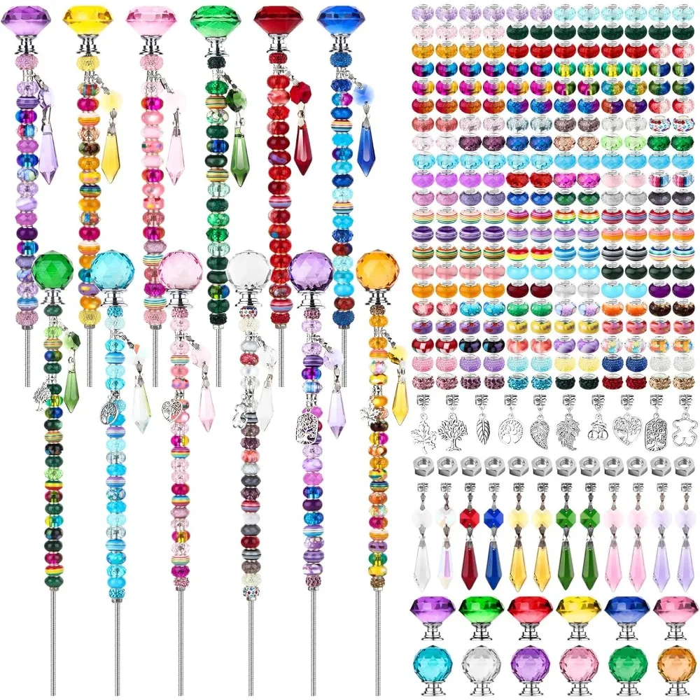 310 Pcs Beaded Garden Stakes Kit - DIY Fairy Wand Garden Stake Beads Kit with 252 Colorful Assortment Large Hole Beads
310 Pcs Beaded Garden Stakes Kit - DIY Fairy Wand Garden Stake Beads Kit with 252 Colorful Assortment Large Hole Beads