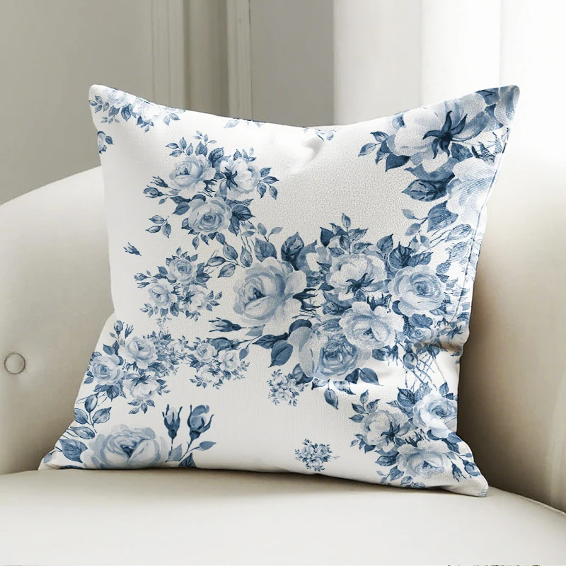 Blue White Flower Pillow Cover, Watercolor Rose Print Cushion Case, Vintage Sofa Bedroom Decor Accent Pillow
Blue White Flower Pillow Cover, Watercolor Rose Print Cushion Case, Vintage Sofa Bedroom Decor Accent Pillow