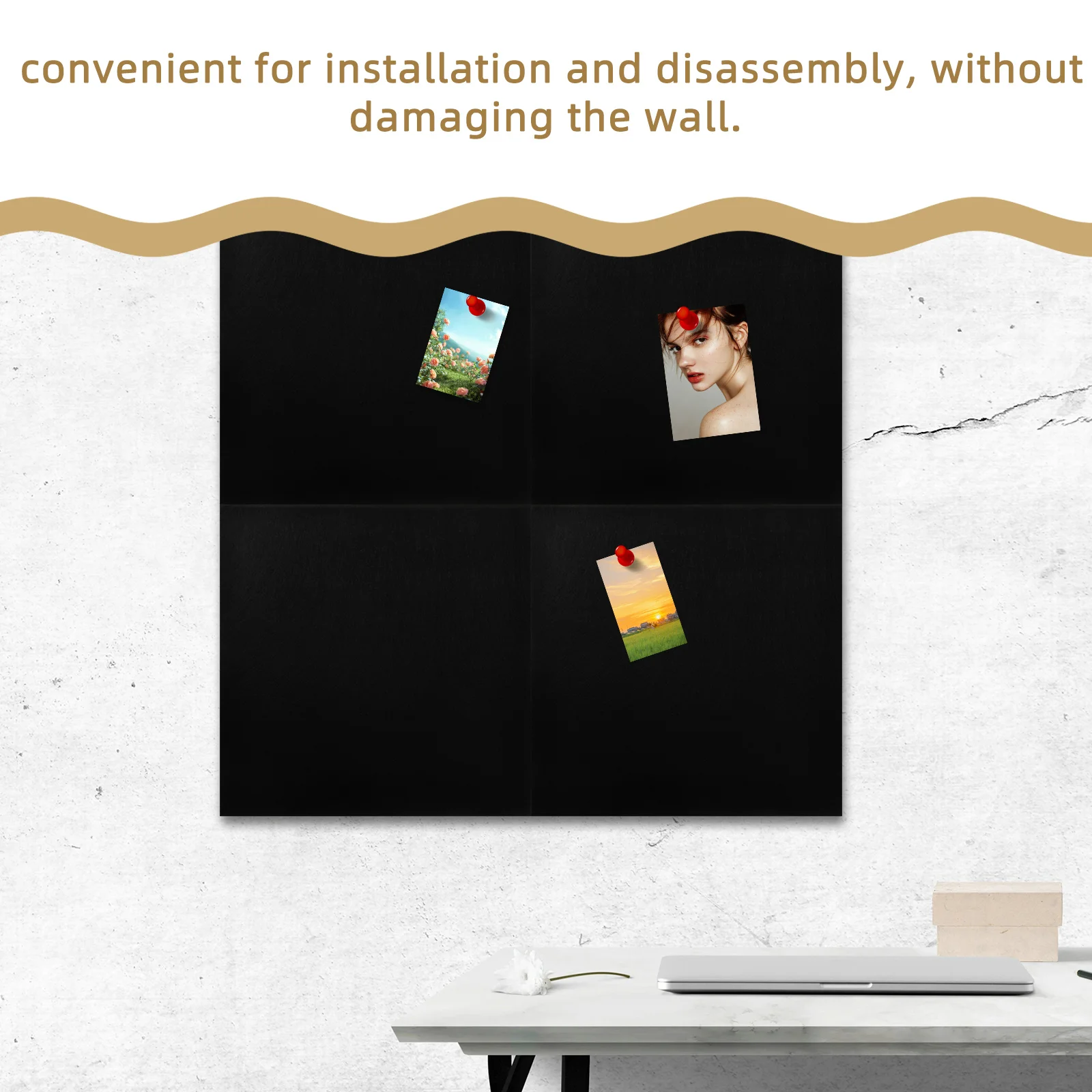 4PCS Self adhesive Sound absorbing Panels Felt Wall Tiles Noise Reduction Bulletin Board Black Easy Apply Memo Board
4PCS Self adhesive Sound absorbing Panels Felt Wall Tiles Noise Reduction Bulletin Board Black Easy Apply Memo Board
