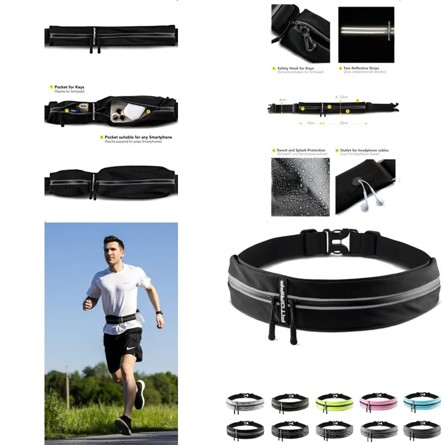 Running Belt for Men & Women - Secure Jogging Pouch for Phone, Keys & Essentials - For All Cell Phones,M-L
Running Belt for Men & Women - Secure Jogging Pouch for Phone, Keys & Essentials - For All Cell Phones,M-L
