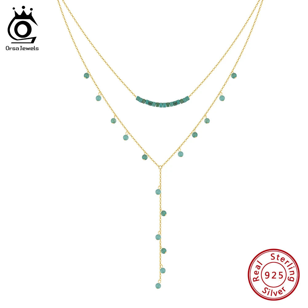 ORSA JEWELS Delicate 925 Sterling Silver Natural Turquoise Stone Y Shape Chain Necklace Long Tassel Chain Vintage Jewelry BQN32
ORSA JEWELS Delicate 925 Sterling Silver Natural Turquoise Stone Y Shape Chain Necklace Long Tassel Chain Vintage Jewelry BQN32