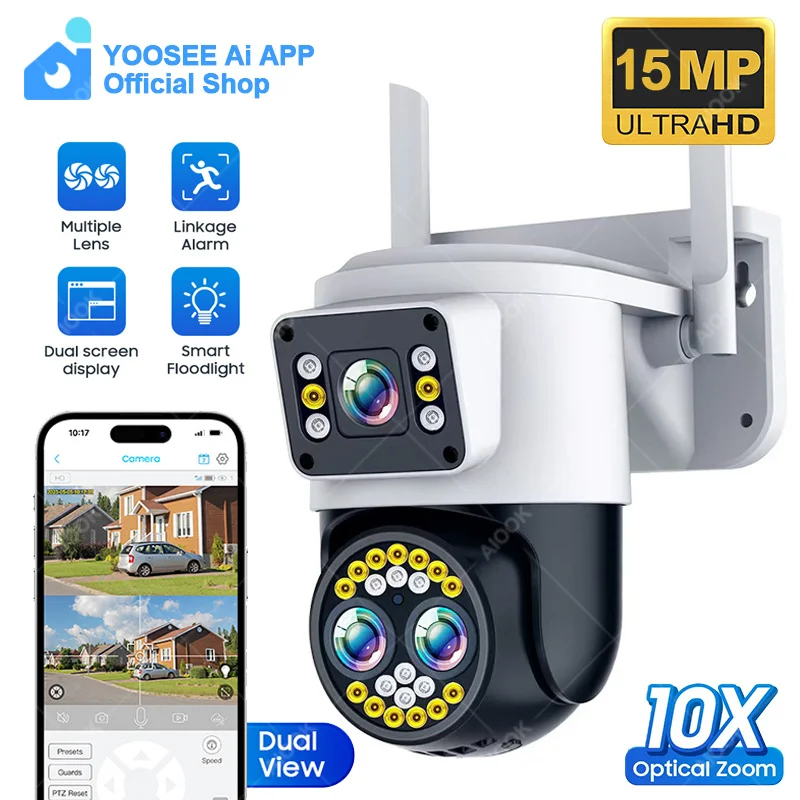 YOOSEE Ai APP Security Camera HD 15MP 10X ZOOM Outdoor Camera Humanoid Tracking Two-way Intercom Color Night Vision PTZ IP CCTV
YOOSEE Ai APP Security Camera HD 15MP 10X ZOOM Outdoor Camera Humanoid Tracking Two-way Intercom Color Night Vision PTZ IP CCTV