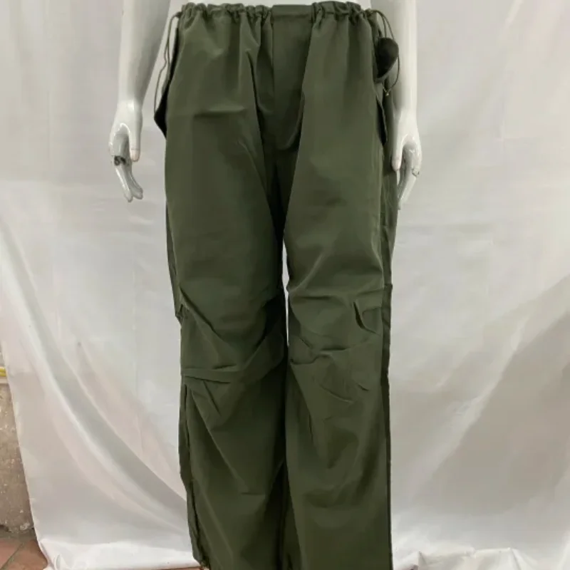 Уличная одежда с талией 2025 года, мешковатые широкие брюки, повседневные женские брюки, однотонные свободные брюки-карго с завязками на талии
Уличная одежда с талией 2025 года, мешковатые широкие брюки, повседневные женские брюки, однотонные свободные брюки-карго с завязками на талии