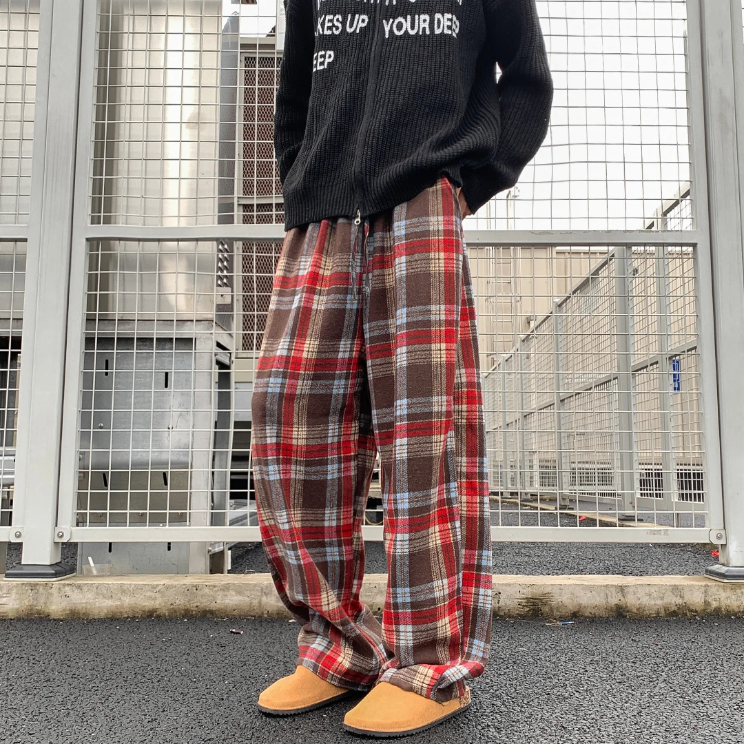 Autumn Winter Vintage Men's Plaid Woollen Pants Red Check Casual Straight Long Trousers Fashion Streetwear Clothes Man
Autumn Winter Vintage Men's Plaid Woollen Pants Red Check Casual Straight Long Trousers Fashion Streetwear Clothes Man