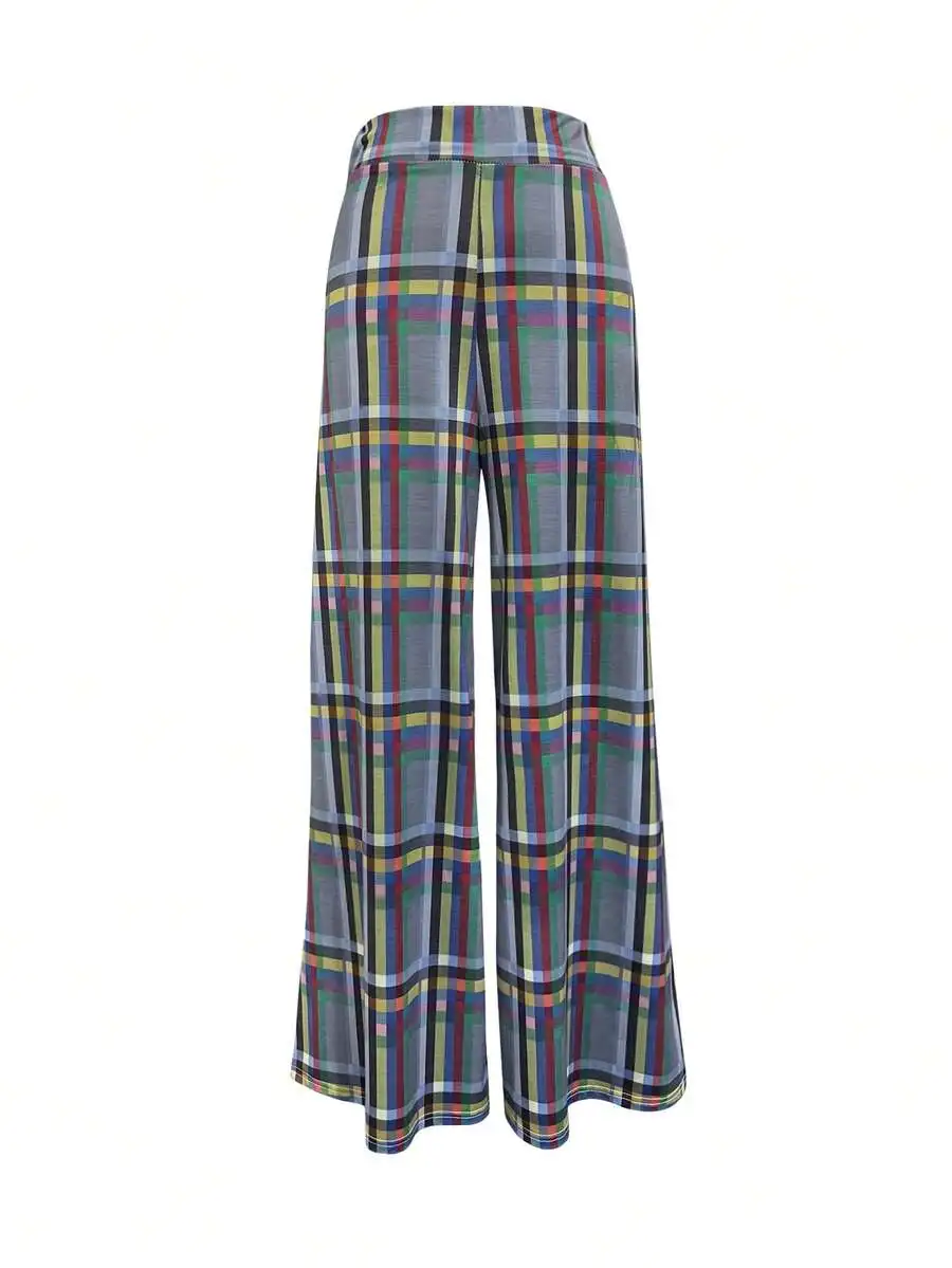 Plaid Printed Wide Leg Casual Pants For Women Spring Summer
Plaid Printed Wide Leg Casual Pants For Women Spring Summer