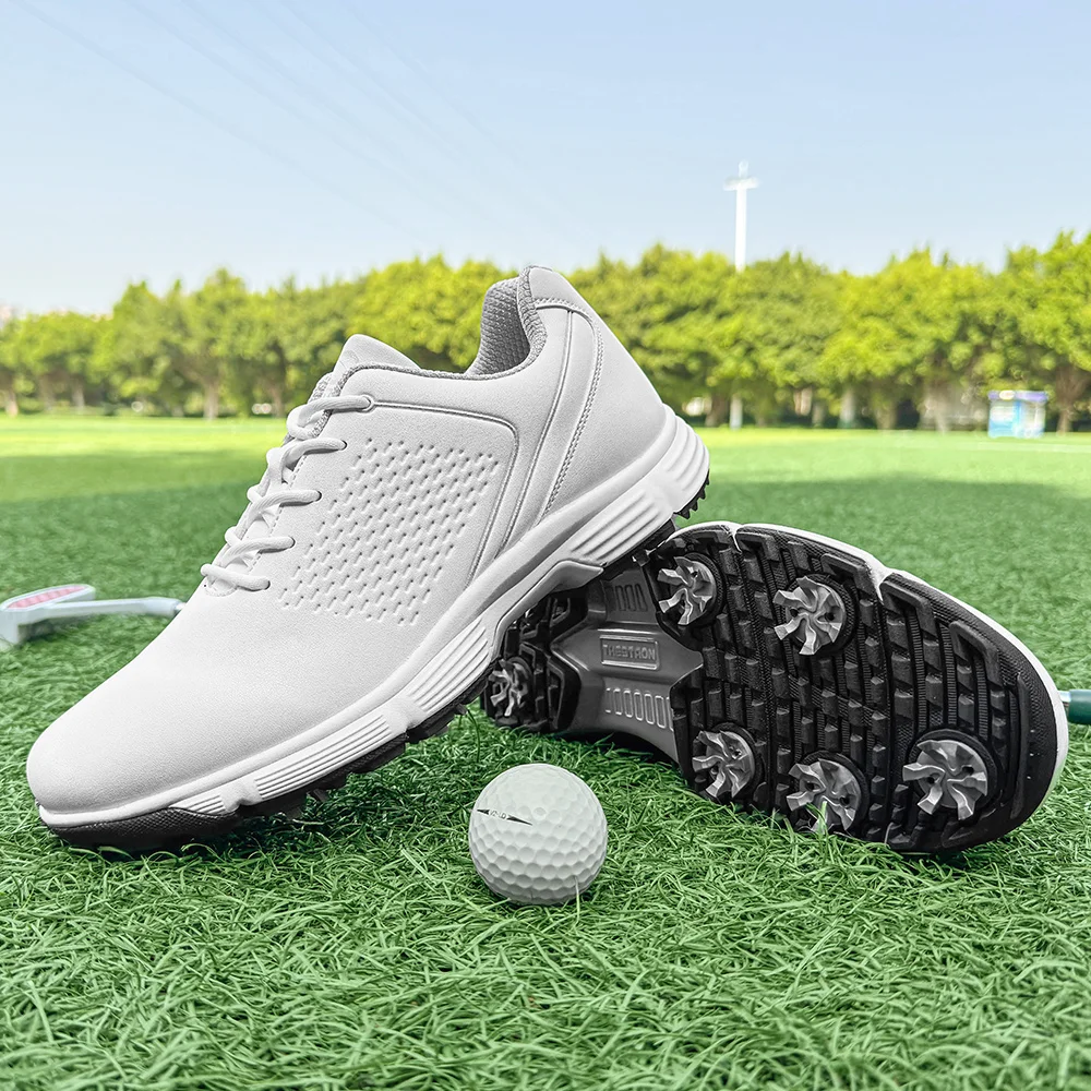 New Professional Spiked Men Golf Shoes Waterproof Microfiber Anti-collision Toe Outdoor Competition Sports Sneakers size 39-49
New Professional Spiked Men Golf Shoes Waterproof Microfiber Anti-collision Toe Outdoor Competition Sports Sneakers size 39-49