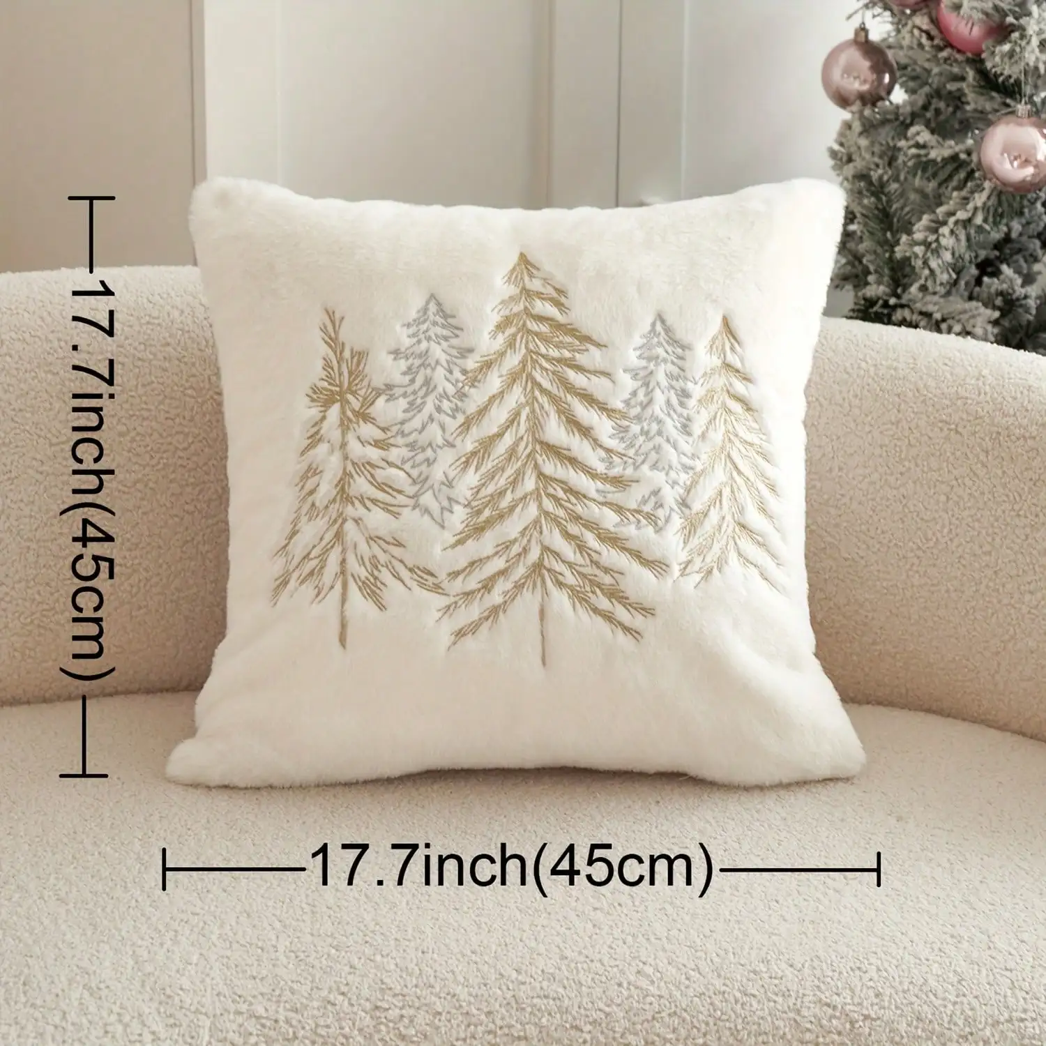 1pc Christmas Golden And Silvery Christmas Tree Embroidered Pillow Cover, Suitable For Indoor Decoration, Christmas Decoration Pillowcase, Without Core,Room Decor,Christmas Decrotions,Fall Decor,Halloween Decor
1pc Christmas Golden And Silvery Christmas Tree Embroidered Pillow Cover, Suitable For Indoor Decoration, Christmas Decoration Pillowcase, Without Core,Room Decor,Christmas Decrotions,Fall Decor,Halloween Decor