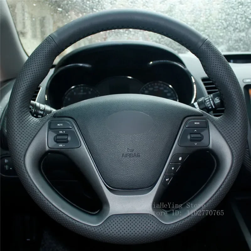 DIY Hand-Stitched Non-slip Durable Black Artificial Leather Car Steering Wheel Cover for Kia K3 2013 K2 R Interior Accessories
DIY Hand-Stitched Non-slip Durable Black Artificial Leather Car Steering Wheel Cover for Kia K3 2013 K2 R Interior Accessories