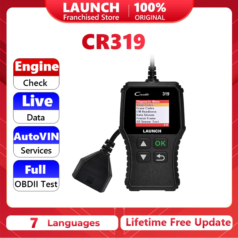 Launch X431 CR319 Auto Code Reader OBD2 Professional Automotive Scanner OBDII EOBD Tools Car Diagnostic Tool Launch Obd2 Scanner
Launch X431 CR319 Auto Code Reader OBD2 Professional Automotive Scanner OBDII EOBD Tools Car Diagnostic Tool Launch Obd2 Scanner