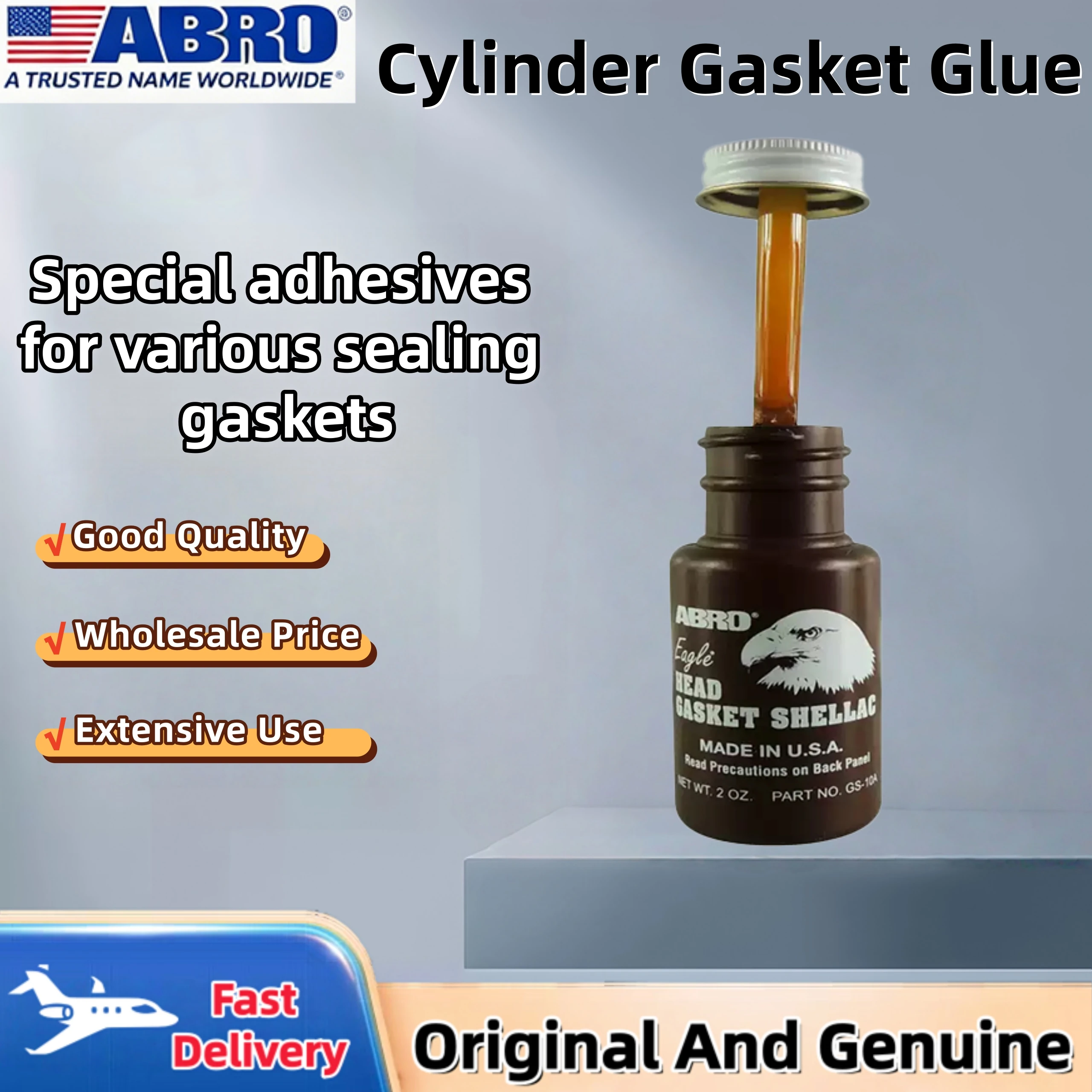ABRO GS-10A High-Temp Resistant Head Gasket Shellac Cylinder Gasket Sealant Engine Block Repair Adhesive
ABRO GS-10A High-Temp Resistant Head Gasket Shellac Cylinder Gasket Sealant Engine Block Repair Adhesive