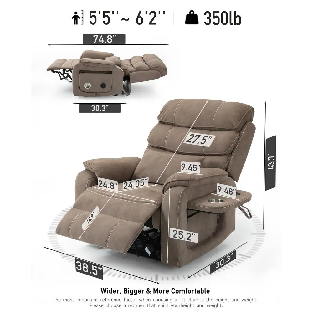 Lift Lazy Boy Recliner Chair, 2 Motor Flat Recliner, Nursing Lift Chair with Massage and Lumbar Heating, Adult Power Recliner w
Lift Lazy Boy Recliner Chair, 2 Motor Flat Recliner, Nursing Lift Chair with Massage and Lumbar Heating, Adult Power Recliner w