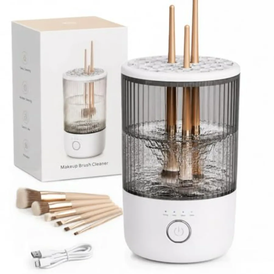 Makeup Brush Cleaner Machine, Automatic Electric Makeup Brush Cleaner with 4 Adjustable Speeds, Deep Cleaning Device, Portable
Makeup Brush Cleaner Machine, Automatic Electric Makeup Brush Cleaner with 4 Adjustable Speeds, Deep Cleaning Device, Portable