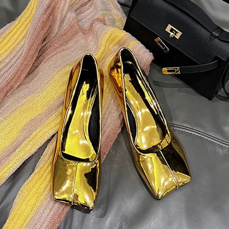 Golden Thin Heels Rome Women Shoes Square Toe Slip-on Retro Ladies Shoes Fashion Show Party Hand-made Zapatillas De Mujer Tacon
Golden Thin Heels Rome Women Shoes Square Toe Slip-on Retro Ladies Shoes Fashion Show Party Hand-made Zapatillas De Mujer Tacon