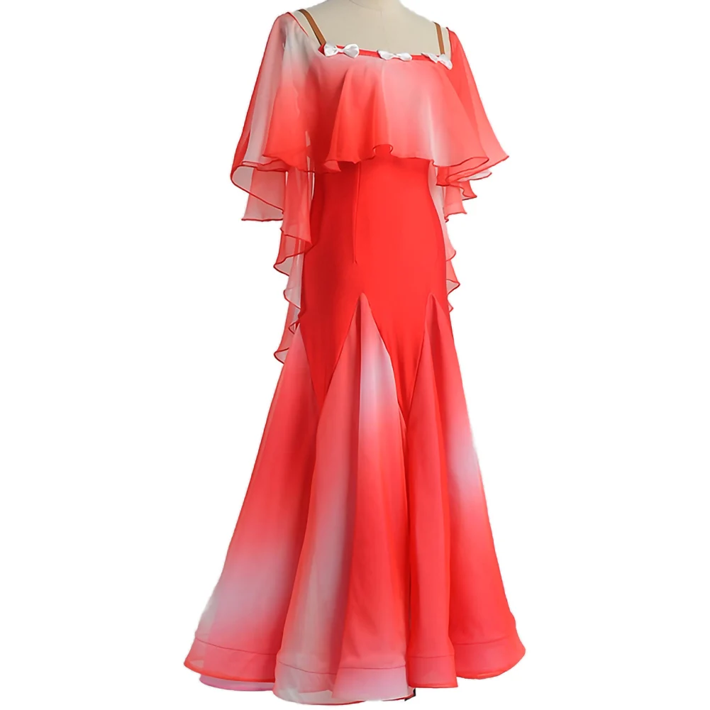Rose Red Ballroom Dance Chiffon Slim-fit Sling Standard Dance Suit Competition Short-sleeved Long Dress Gradient New Waltz
Rose Red Ballroom Dance Chiffon Slim-fit Sling Standard Dance Suit Competition Short-sleeved Long Dress Gradient New Waltz