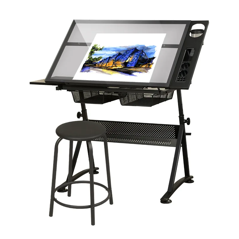 Painting workbench design glass folding lifting drawing tilting art drawing table
Painting workbench design glass folding lifting drawing tilting art drawing table