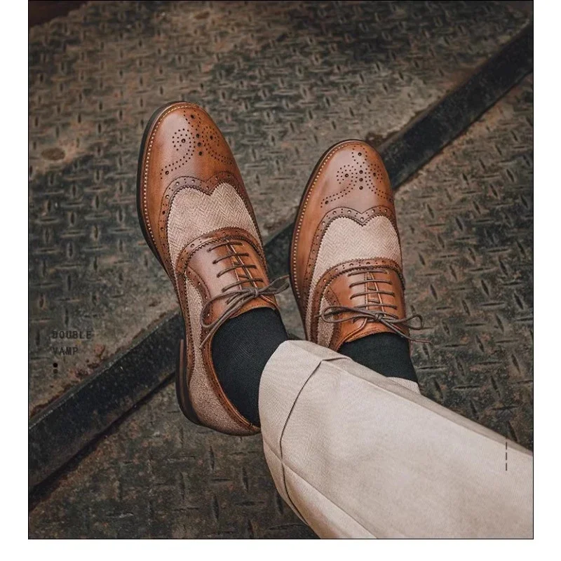 Мужские деловые туфли из натуральной кожи ручной работы на шнуровке для свадьбы и торжеств, с резным декором
Мужские деловые туфли из натуральной кожи ручной работы на шнуровке для свадьбы и торжеств, с резным декором