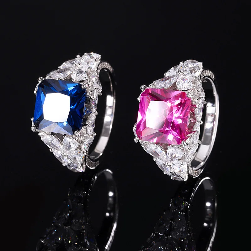 Jewelry S925 Full Silver Gemstone Elegant Light Luxury Princess Cut Ring Main Stone 10*10
Jewelry S925 Full Silver Gemstone Elegant Light Luxury Princess Cut Ring Main Stone 10*10