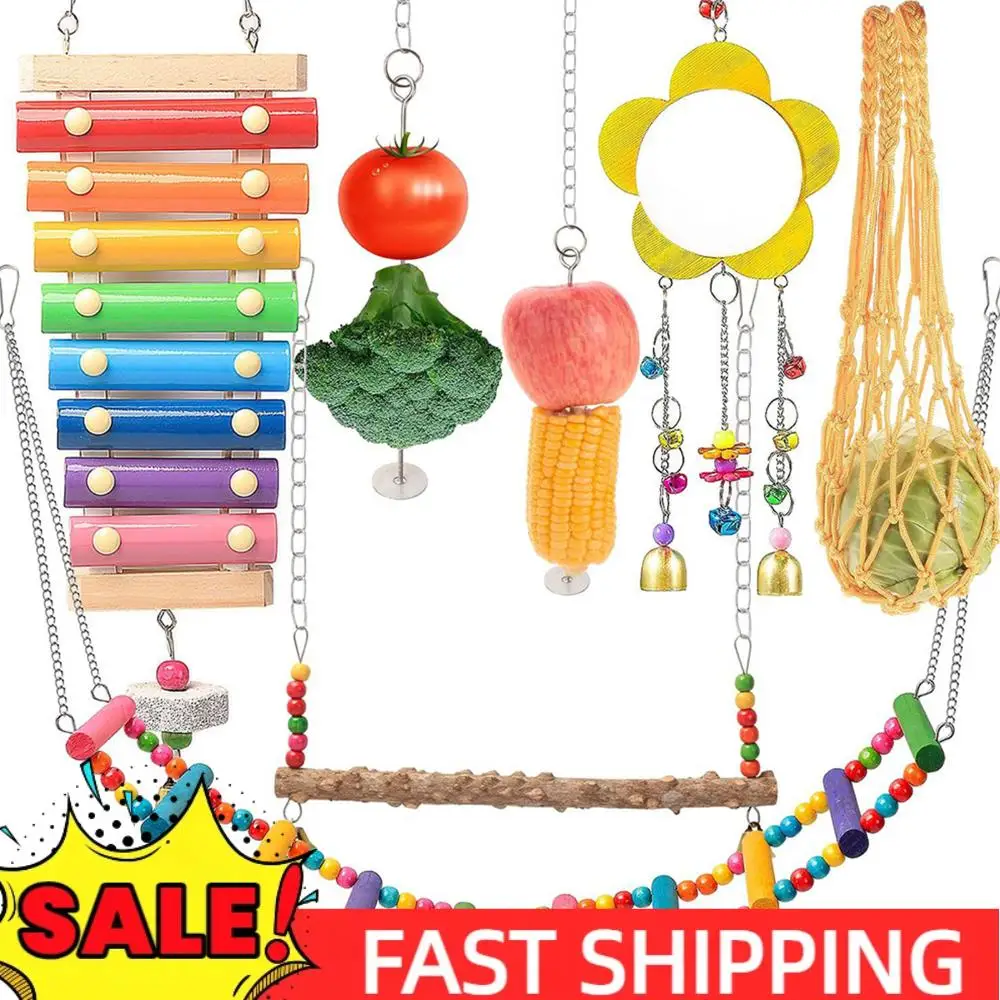 7 шт., обучающая игрушка для жевания с деревянной подвесной кормушкой, обучающие игрушки для попугаев, попугаев, попугаев, Conure Cockatiel Mynah
7 шт., обучающая игрушка для жевания с деревянной подвесной кормушкой, обучающие игрушки для попугаев, попугаев, попугаев, Conure Cockatiel Mynah