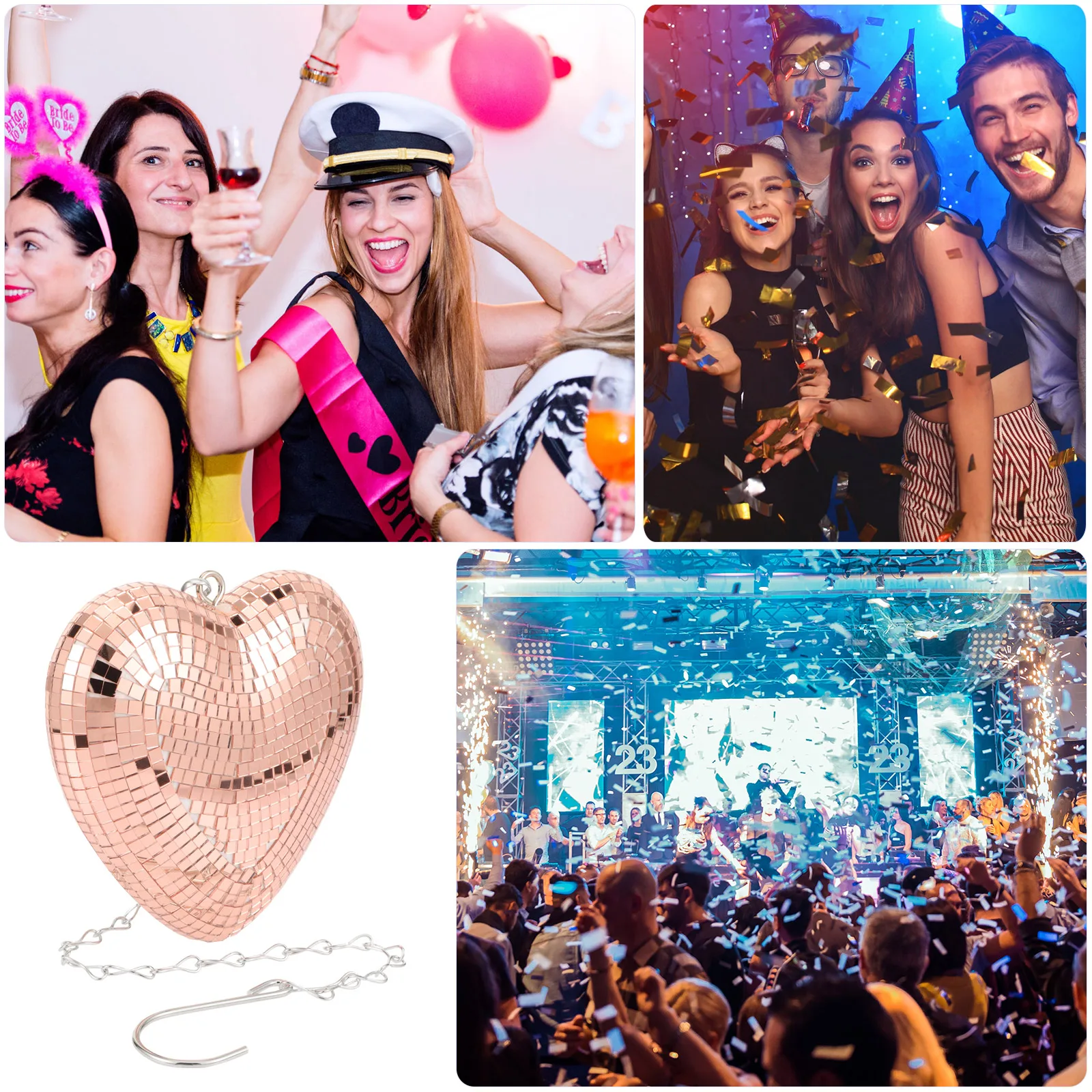 Disco Party Decoration Heart Shaped Mirror Ball Hanging Chain Rose Gold Home Wedding Gifts Quirky Decorative Reflective Ball
Disco Party Decoration Heart Shaped Mirror Ball Hanging Chain Rose Gold Home Wedding Gifts Quirky Decorative Reflective Ball