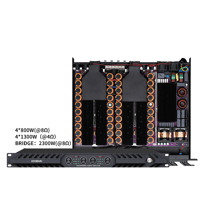 MIA-DB408 4*1800W Digital Audio Power Amplifier Professional Class D DJ Audio Sound Amplifier System for Bridge 5300W 8Ω
MIA-DB408 4*1800W Digital Audio Power Amplifier Professional Class D DJ Audio Sound Amplifier System for Bridge 5300W 8Ω