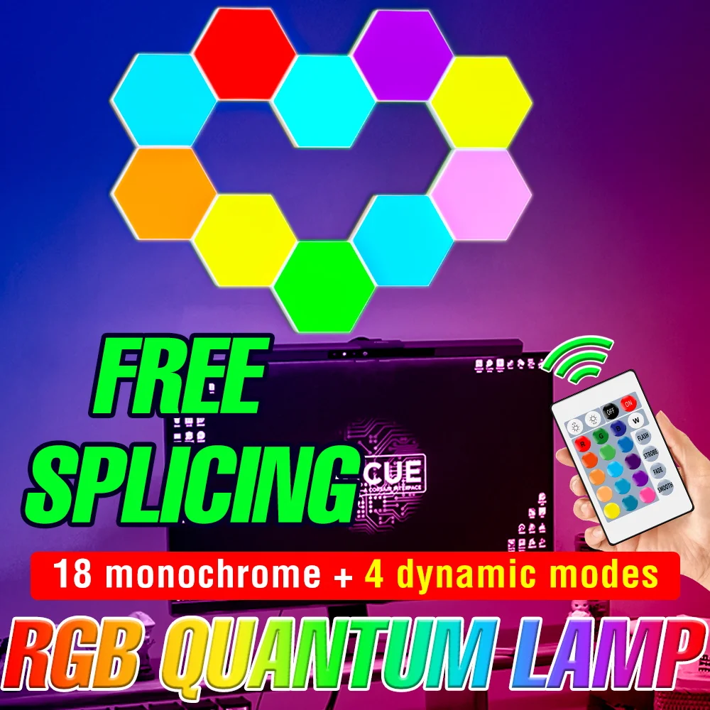 RGB LED Night Light DIY Hexagonal Wall Lamp Creative Bedroom Night Lamp Modern Touch Sensitive Neon Light For Home Room Decor
RGB LED Night Light DIY Hexagonal Wall Lamp Creative Bedroom Night Lamp Modern Touch Sensitive Neon Light For Home Room Decor