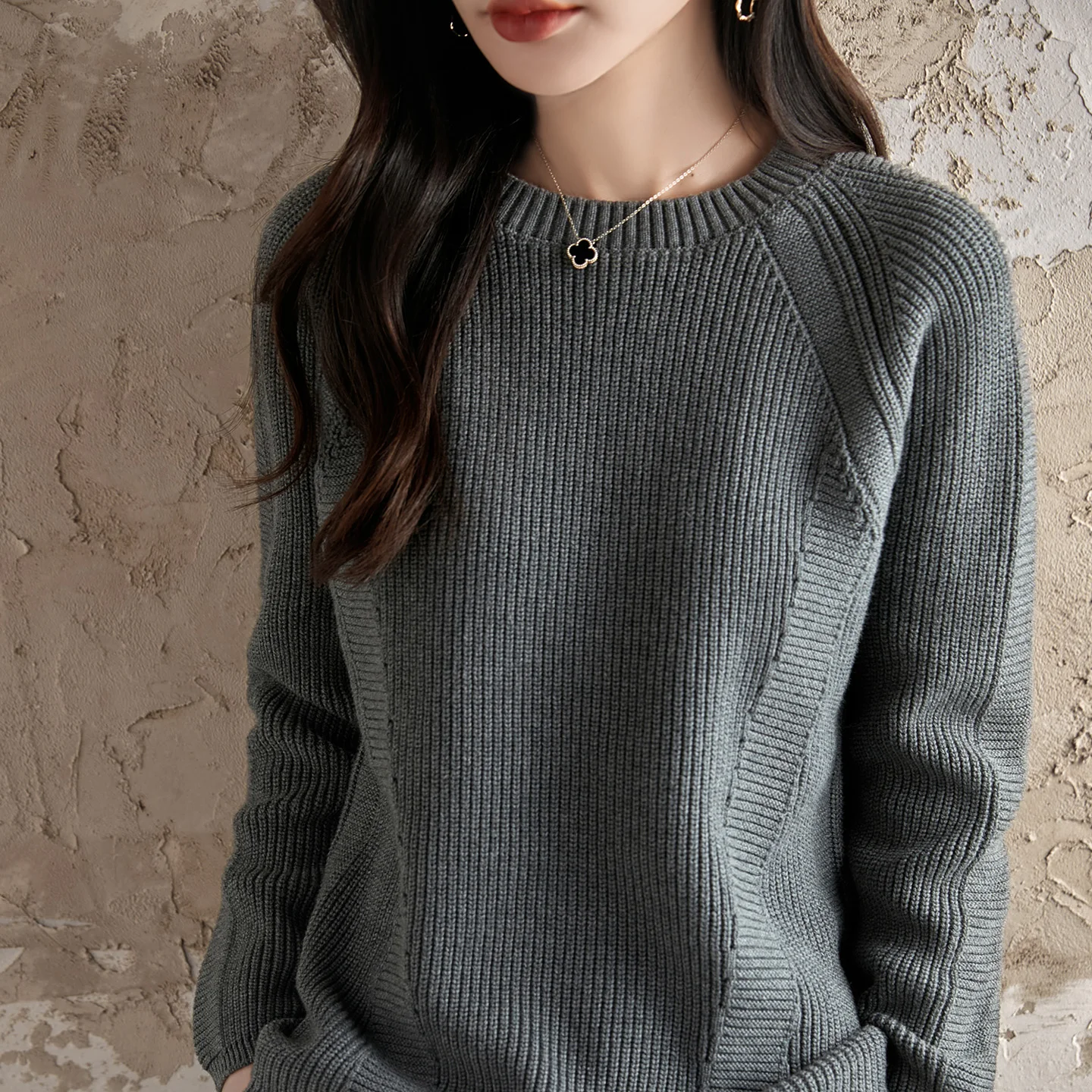 Women's 100% Cotton Casual Sweater Solid Color Knitted Pullover Loose round Neck Thickened Spring/Autumn Top
Women's 100% Cotton Casual Sweater Solid Color Knitted Pullover Loose round Neck Thickened Spring/Autumn Top