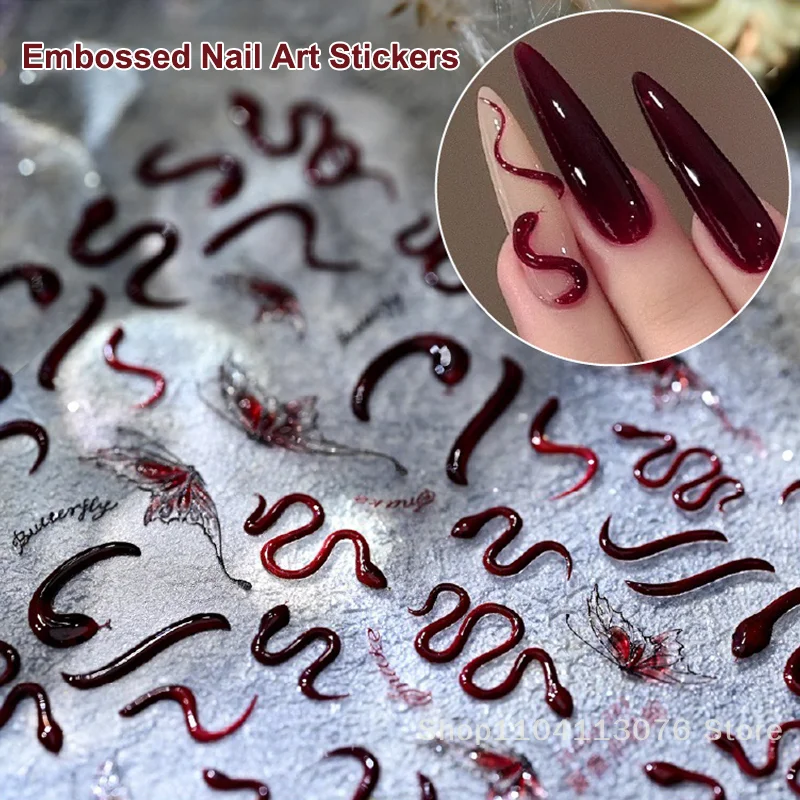 Elite Rich Red Snake Nail Sticker Relief with Cute White Snake and Butterfly Design
Elite Rich Red Snake Nail Sticker Relief with Cute White Snake and Butterfly Design