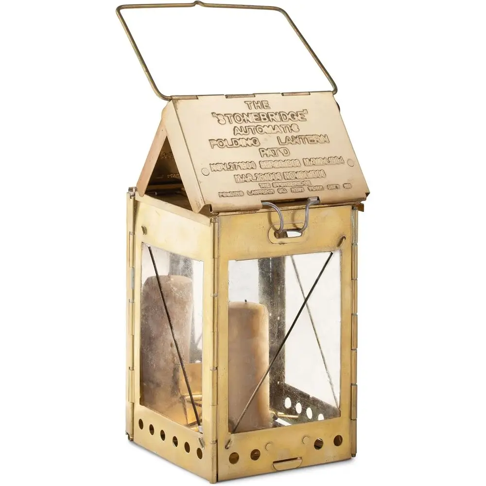 Vintage Brass Camping Lantern - Collapsible, Portable, with Hanging Handle for Outdoor or Emergency Use
Vintage Brass Camping Lantern - Collapsible, Portable, with Hanging Handle for Outdoor or Emergency Use