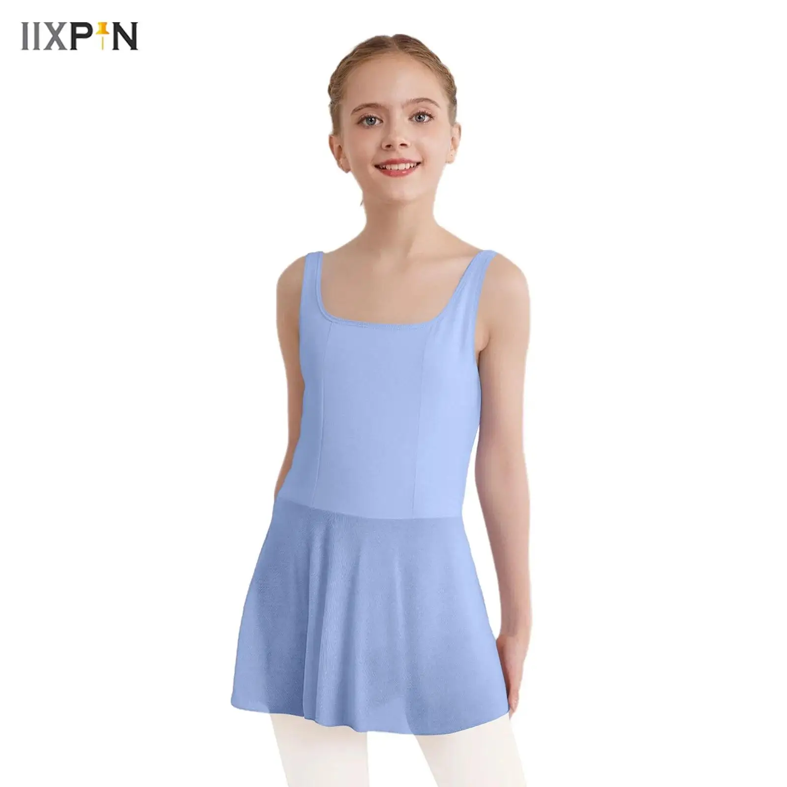Kids Girls Ballet Dance Costume Sleeveless Wide Shoulder Straps Sides Slit Sheer Mesh Hem Dress with Built-in Briefs Ballerina 
Kids Girls Ballet Dance Costume Sleeveless Wide Shoulder Straps Sides Slit Sheer Mesh Hem Dress with Built-in Briefs Ballerina