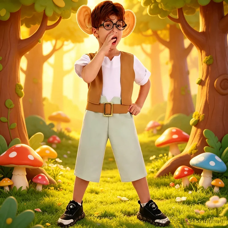 Enfant Funny Cartoon Cosplay Costume with Big Ears Glasses Book Week Party Stage Performance Fancy Dress Up Unisex Outfit
Enfant Funny Cartoon Cosplay Costume with Big Ears Glasses Book Week Party Stage Performance Fancy Dress Up Unisex Outfit