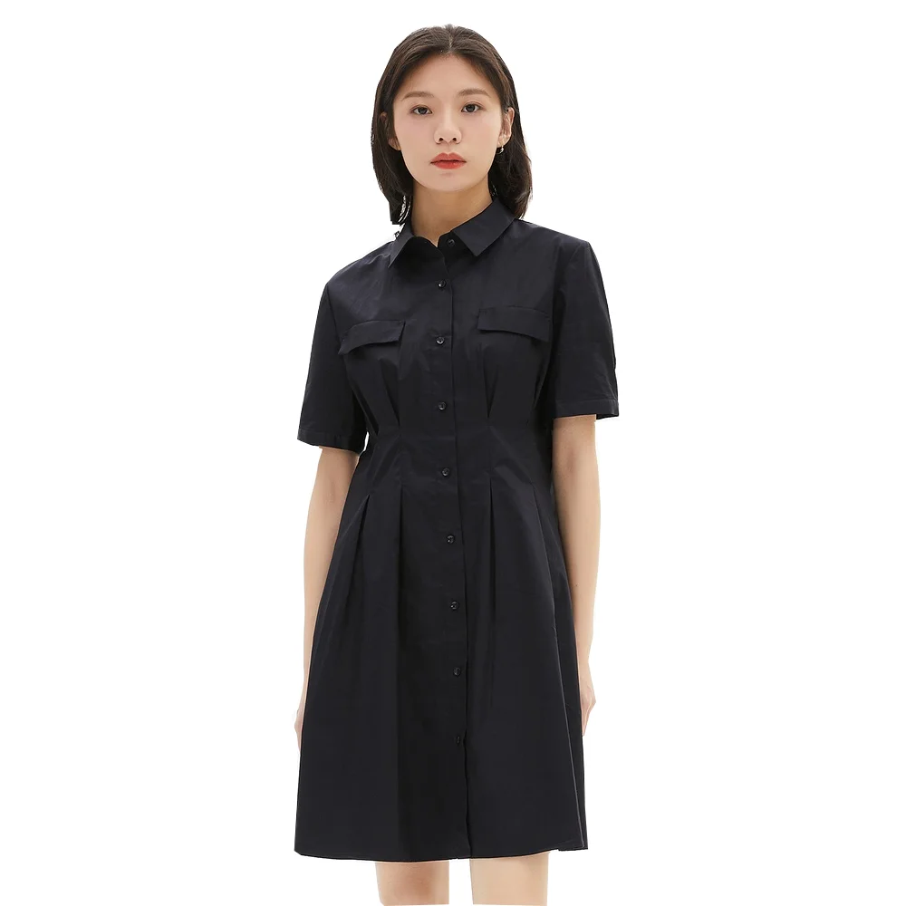 Metersbonwe-Women's 100% Cotton Chic Waist Pleat Design Lapel Dress Knee-Length Regular Fit A-Line Shirt Commute Sweet Casual
Metersbonwe-Women's 100% Cotton Chic Waist Pleat Design Lapel Dress Knee-Length Regular Fit A-Line Shirt Commute Sweet Casual