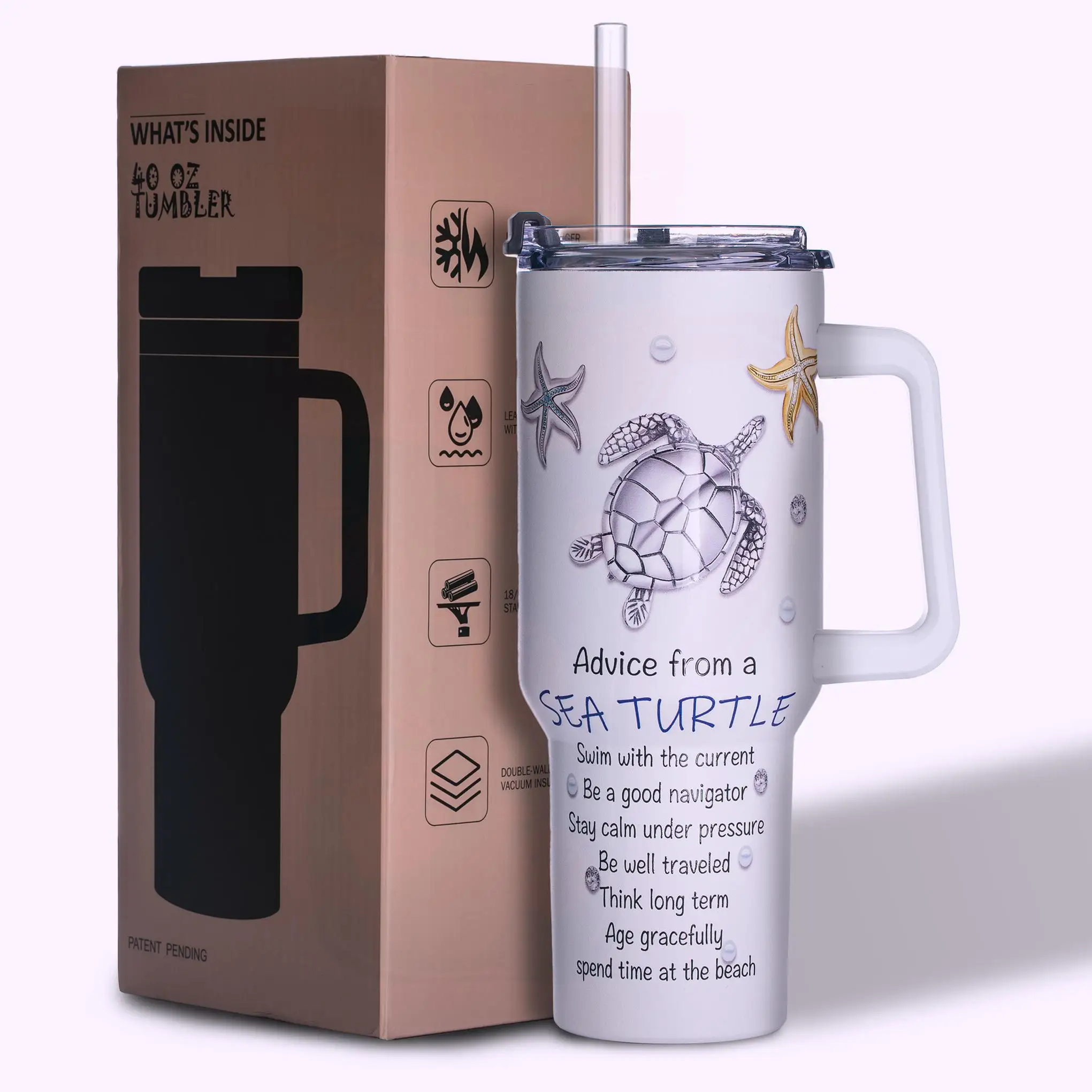 40oz Sea Turtle Stainless Steel Tumbler – Vacuum Insulated Travel Mug with 3D Ocean Print, Lid, Handle, Gift for Women
40oz Sea Turtle Stainless Steel Tumbler – Vacuum Insulated Travel Mug with 3D Ocean Print, Lid, Handle, Gift for Women