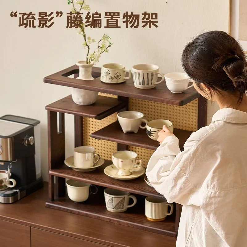 Solid wood rack storage cabinet desktop Bogu rack coffee water cup tea set teacup teapot Chinese rattan rack
Solid wood rack storage cabinet desktop Bogu rack coffee water cup tea set teacup teapot Chinese rattan rack