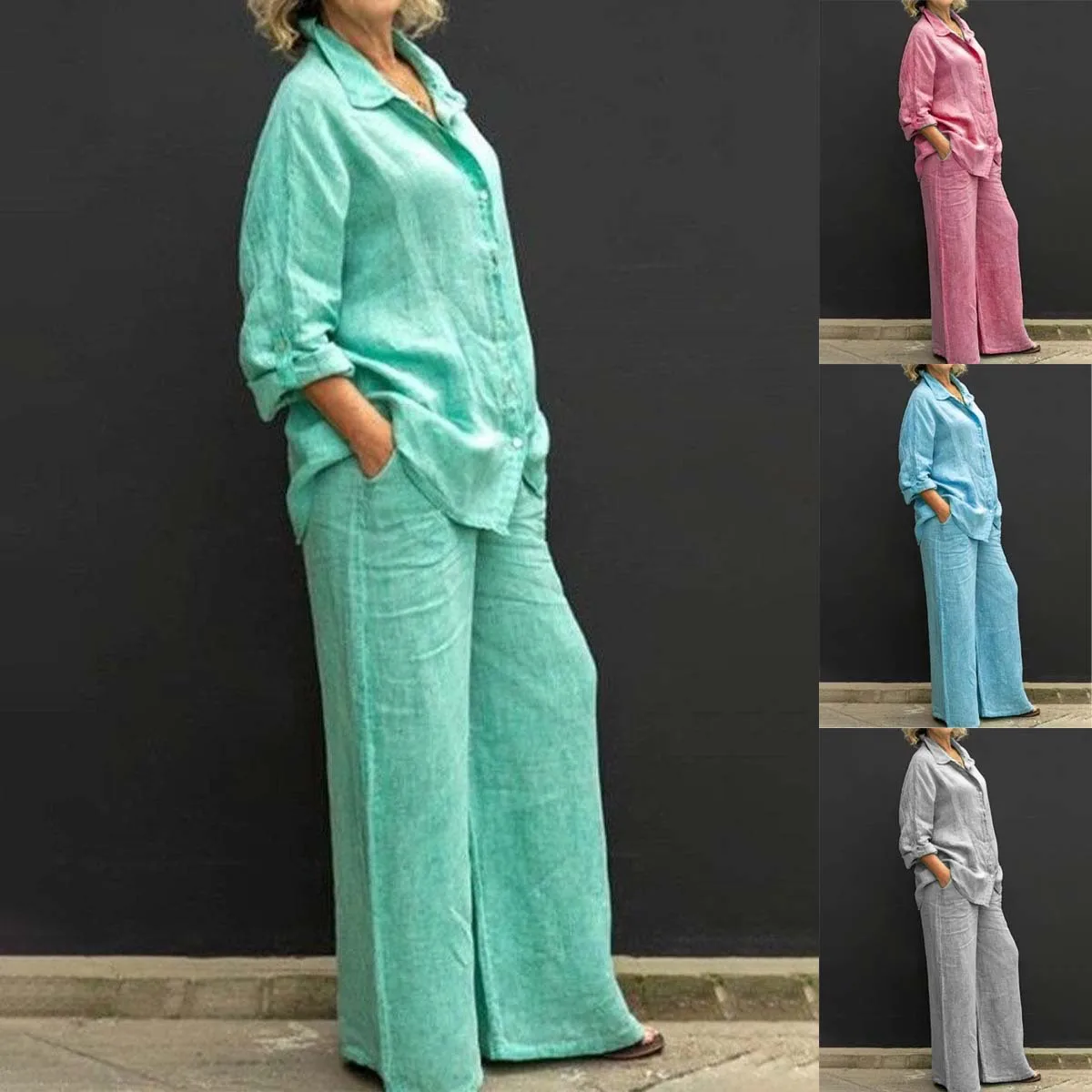 Solid Color Casual Loose Pants Sets For Women 2024 Elegant Autumn Women's Two Pieces Suit Full Trouser Set Female Outfit Clothes
Solid Color Casual Loose Pants Sets For Women 2024 Elegant Autumn Women's Two Pieces Suit Full Trouser Set Female Outfit Clothes