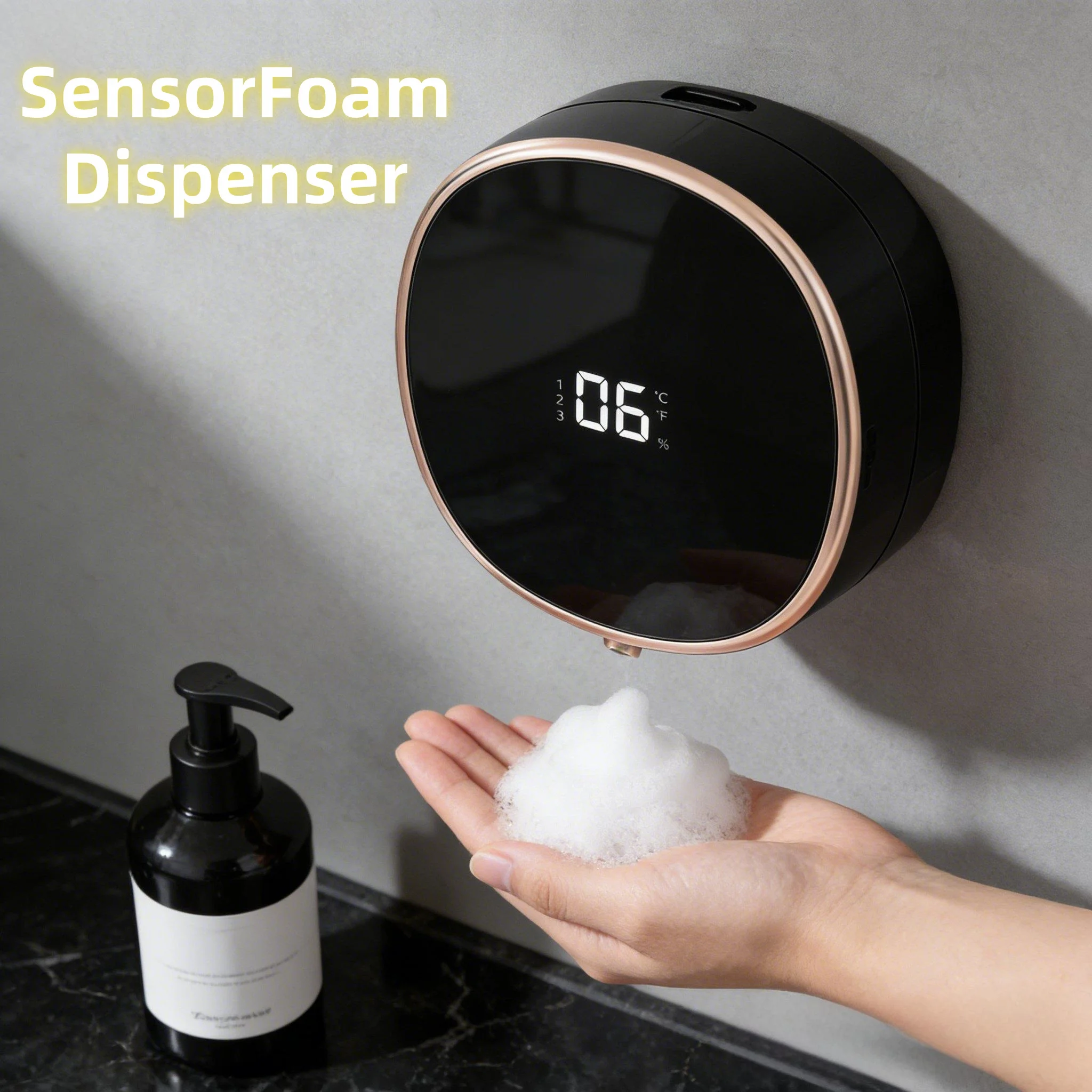 Automatic Soap Dispenser, Touchless Foam Soap Dispenser Wall-Mounted Rechargeable with Digital Display for Bathroom & Kitchen
Automatic Soap Dispenser, Touchless Foam Soap Dispenser Wall-Mounted Rechargeable with Digital Display for Bathroom & Kitchen