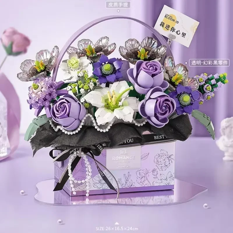 LOZ Purple bouquet gift box building blocks assembly toy ever-blooming gift flower basket model 1952
LOZ Purple bouquet gift box building blocks assembly toy ever-blooming gift flower basket model 1952