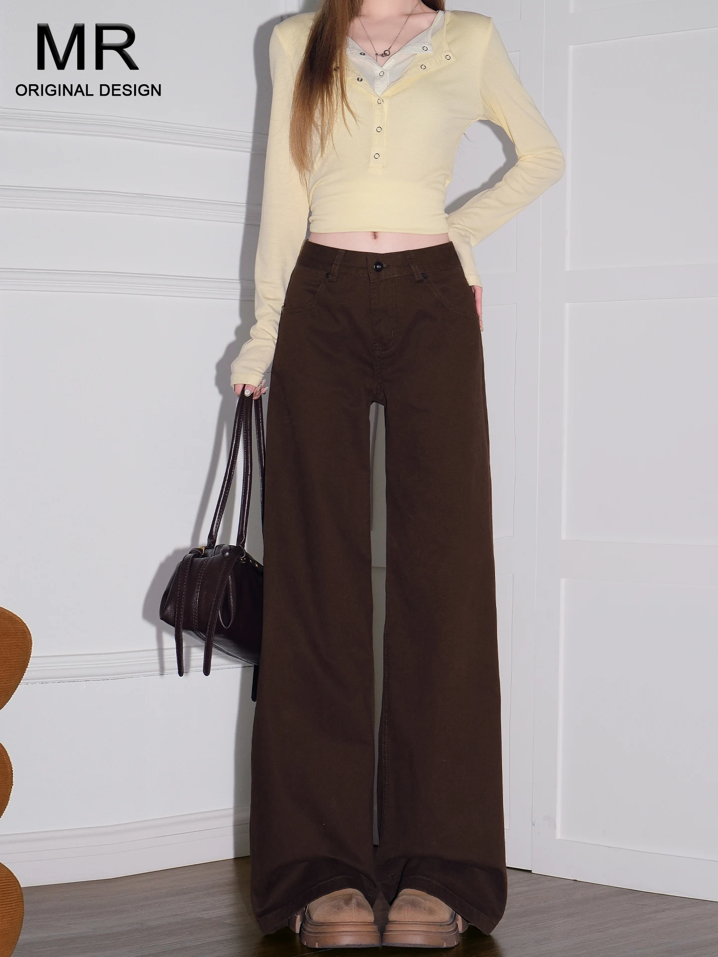 American Design Loose Wide Leg Jeans Women's Brown High Waist Summer Slimming Straight Cut Trousers Casual Cotton Denim
American Design Loose Wide Leg Jeans Women's Brown High Waist Summer Slimming Straight Cut Trousers Casual Cotton Denim