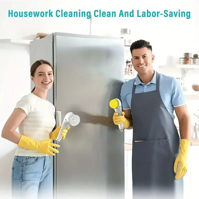 Electric Rotating Cleaning Brush - Handheld, with 5 interchangeable heads, suitable for bathrooms, bedrooms, and living rooms
Electric Rotating Cleaning Brush - Handheld, with 5 interchangeable heads, suitable for bathrooms, bedrooms, and living rooms