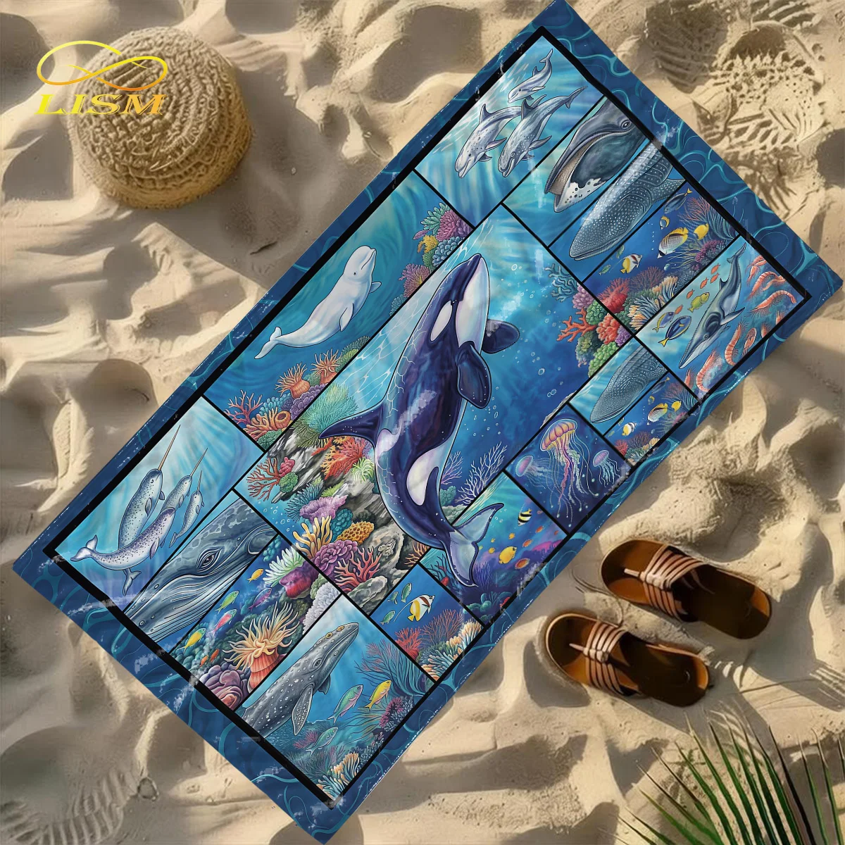 LISM Ocean Creature Beach Towel, Orca Dolphin Whale Coral Print, Quick - Dry Absorbent Towel for Beach Pool Vacation
LISM Ocean Creature Beach Towel, Orca Dolphin Whale Coral Print, Quick - Dry Absorbent Towel for Beach Pool Vacation