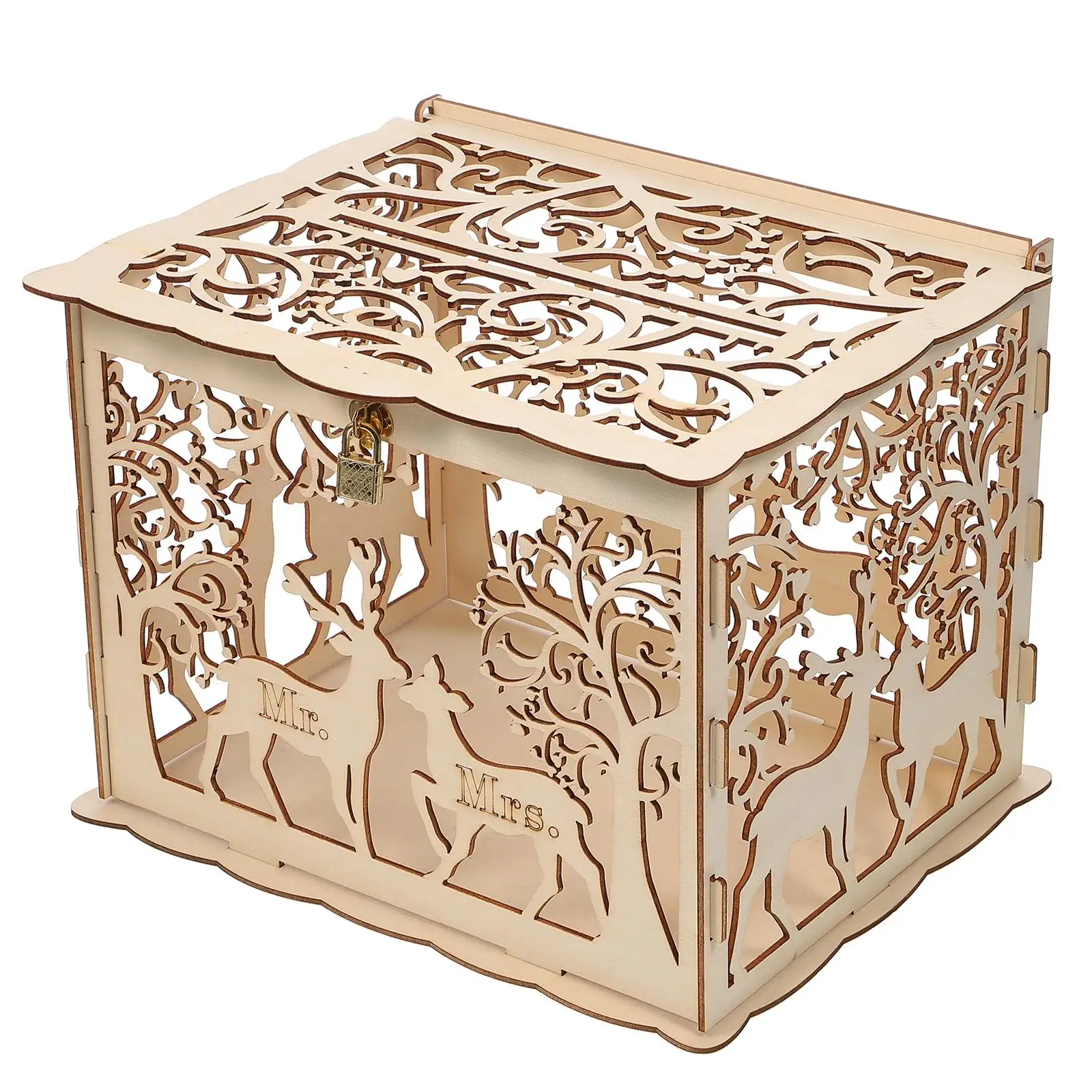 Wooden Business Card Boxes Hollow Deer Design Storage Container for Party Favor Gifts Elegant Wooden Keepsake Boxes for Cards
Wooden Business Card Boxes Hollow Deer Design Storage Container for Party Favor Gifts Elegant Wooden Keepsake Boxes for Cards